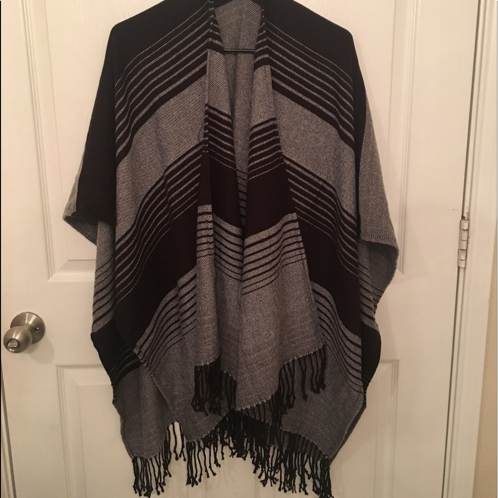 Grey Fringe Wrap